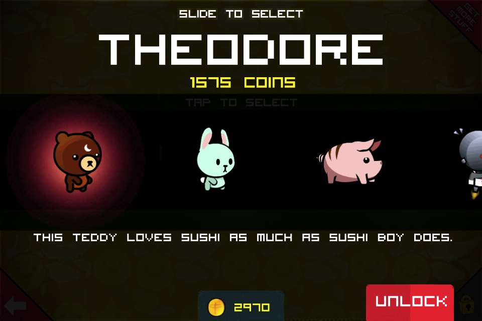 Sushi Boy Pet Select Menu